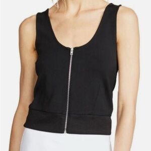 Rag & Bone Mara Black Zip Front Crop Tank Top Blouse Size XXS